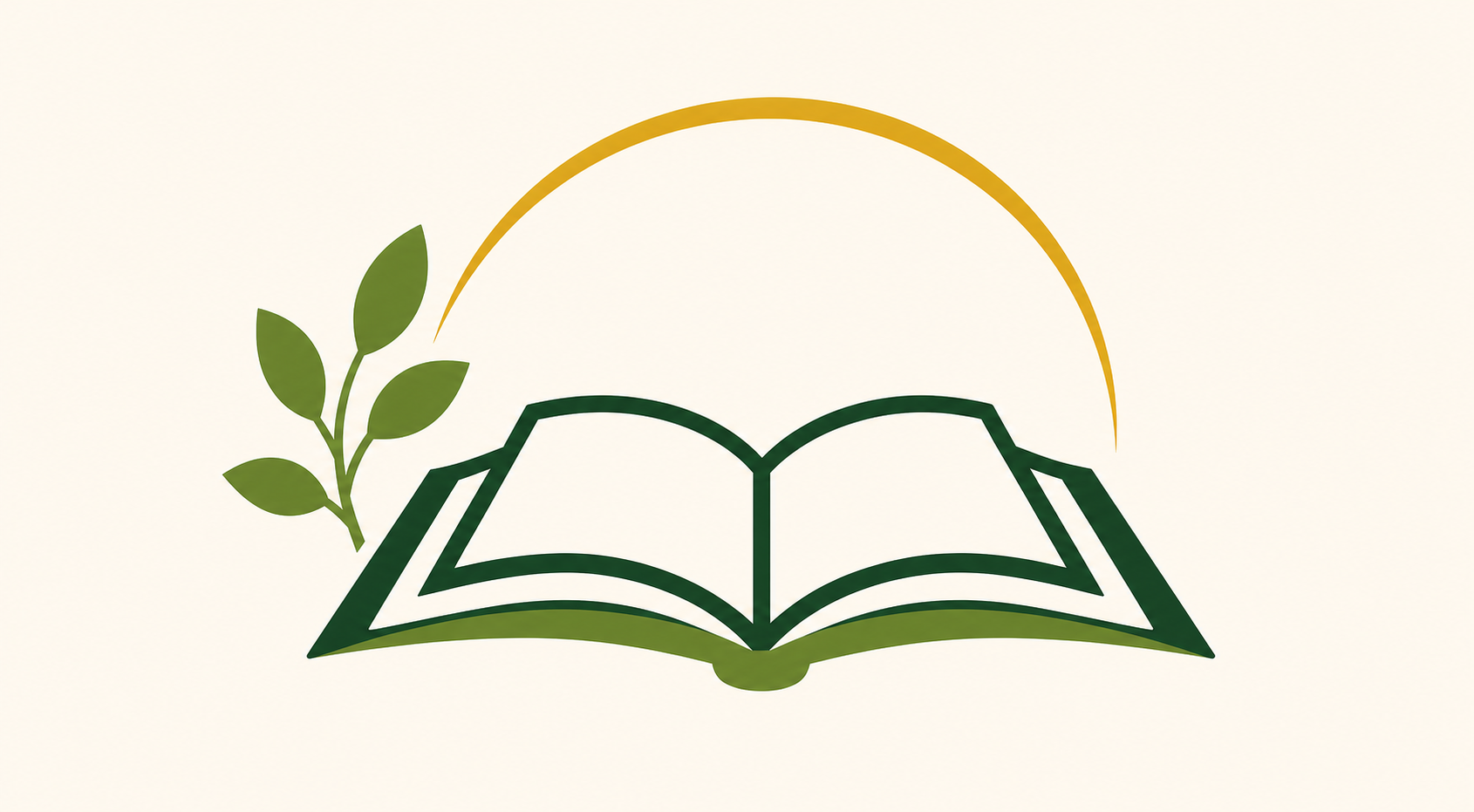 Graphic illustration of an open Bible with a leafy branch
